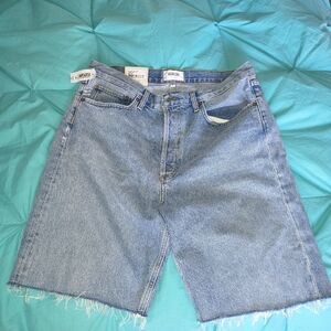 New W/ Tags Agolde 90's Mid-Rise Loose Denim Jean Shorts In Riptide Size 31
